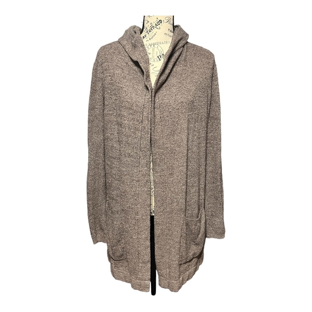 Barefoot Dreams Soft Cozy Ultra Lite Hooded Chenille Cardigan Medium Loungewear